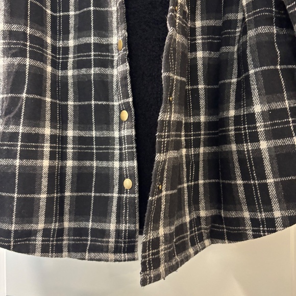 Amazon Dokotoo Womens Plaid Shacket Jacket Long Sleeve Button Down Fleece Hooded - Picture 7 of 9